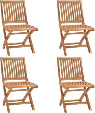 vidaXL Vidaxl - Sillas De Jard&iacute;n Plegables 4 Unidades Madera Maciza De Teca
