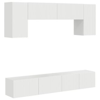 vidaXL Conjunto De Mueble De Tv 4 Pcs Brillante Madera De Ingenier&iacute;a Vidaxl