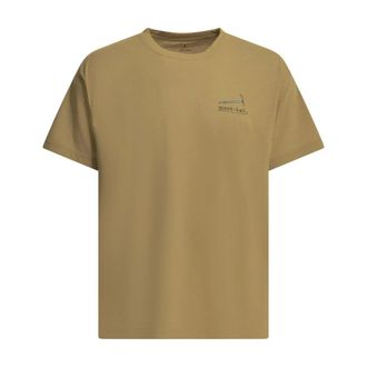 Montbell Tops, Heren, Beige, S, Polyester, Grafisch T-shirt met ijshak-print