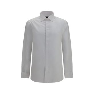 Giorgio Armani White Cotton Dress Mens Shirt