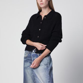 Our Legacy Black alpaca-blend polo cardigan