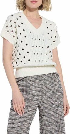 Lyss&eacute; Claudie Eyelet Cable Vest In Ecru