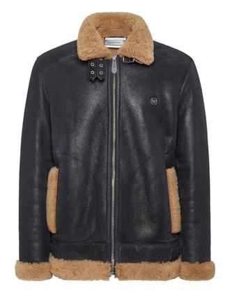 Philipp Plein Leren Fitted Biker