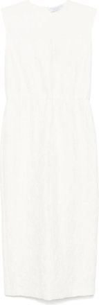 Harris Wharf London Midi Dresses, female, White, L, White Dress with Keyhole Detail