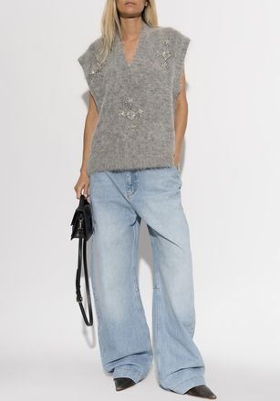 Munthe Vurulia Vest With Sewn-in Embellishments, Womens, Grey