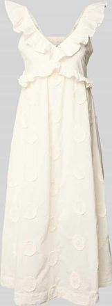 Vero Moda Midikleid mit Volants Modell YASNAMA in Offwhite, Gr&ouml;&szlig;e 34