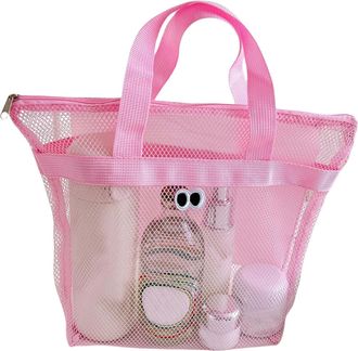 Generic Mesh Beach Bag With Zipper - 2x12x26cm Large Beach Tote | 1x Multi Functional Tote Bag For Women | Lightweight With Zipper, Luggage & Travel Gear Acce