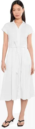 Calvin Klein Cap Sleeve Cotton Midi Shirt Dress Womens Dress White : 12, Cotton/Elastane