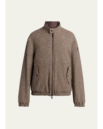 Moncler Mens Pied de Poule Short Down Jacket