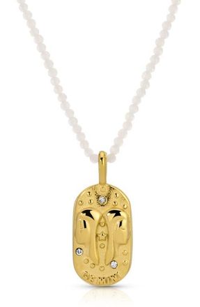 Kozakh Sunrise Zodiac Pendant Necklace in Gold/white Gemini at Nordstrom