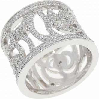 Chanel Camellia White Gold (18K) Band Ring (Pre-Owned)