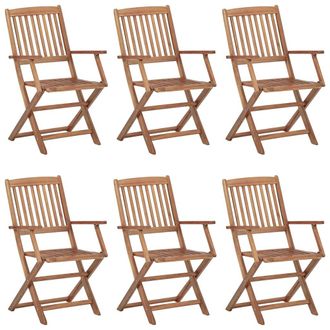 vidaXL Vidaxl - Sillas De Exterior Plegables 6 Uds Madera Maciza Acacia