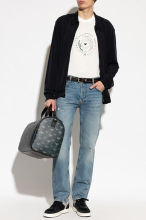 Emporio Armani T-shirt With Print, Mens, White