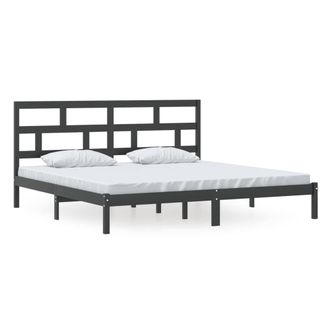 Berkfield Home Bed Frame Black Solid Wood Pine 200x200 cm