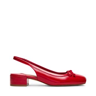 Steve Madden Loved Flat Shoe RED CRINKLE PAT