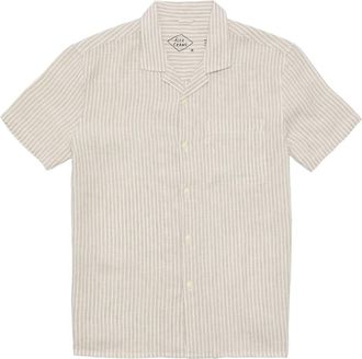Alex Crane Mens Camp Striped Button Down Shirt In Salt Lines