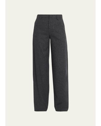 Vince Micro Houndstooth Wide-Leg Trousers