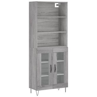 Berkfield Home Highboard Grey Sonoma 69.5x34x180 cm Engineered Wood
