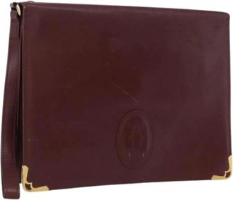 Cartier Pre-owned Clutches, female, Red, Size: ONE SIZE Pre-owned Leather Clutch