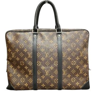 Louis Vuitton Pre-owned Handbags, male, Brown, Size: ONE SIZE Pre-owned Porte Documents Voyage Monogram Macassar Briefcase