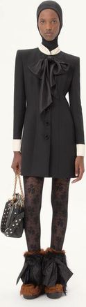 Valentino Abito Corto In Crepe Couture Donna NERO/CHAMPAGNE 36