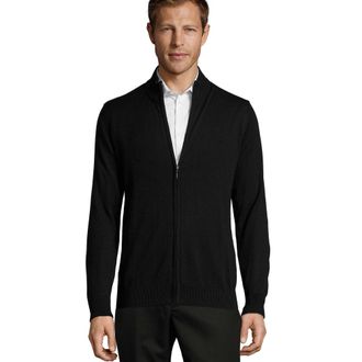 SOLS Heren Gordon gebreid vest met rits (Zwart)