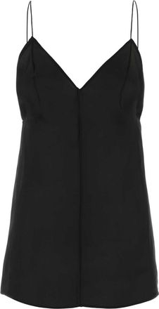 Khaite Black Silk Talsie Top