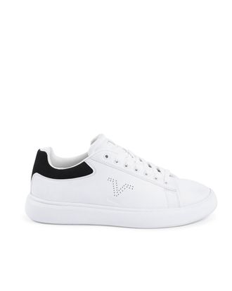 19V69 V Mens Sneaker SNK 004 M White Black Leather - Size UK 11