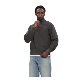 G-Star Hoodies & sweatvesten, Heren, Grijs, XL, Unit Washed Half Zip Sweater
