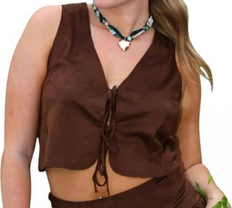 Mustard Seed Sedona Vest Top In Brown