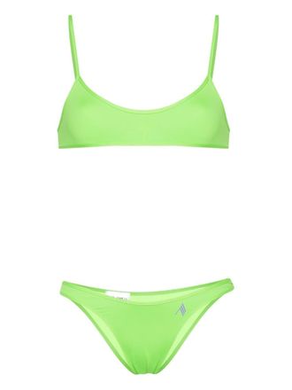 The Attico Bikini con logo gommato - Verde