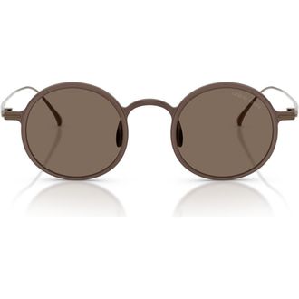 A|X Armani Exchange 46mm Small Phantos Sunglasses in Matte Brown /Brown at Nordstrom