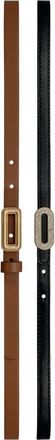 Linea Pelle 2-for-1 Faux Leather Belt Set in Tan/Black at Nordstrom Rack, Size X-Large
