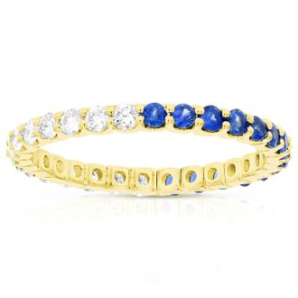 Vir Jewels 1 cttw Lab Grown Diamond Eternity Ring Wedding Band in 14K Yellow Gold For Women