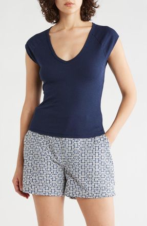 Sanctuary Raglan Sleeve V-Neck Top in Heritage Navy Blue at Nordstrom Rack, Size X-Small