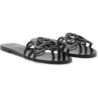 Mango Slide Sandal in Black at Nordstrom, Size 6.5Us