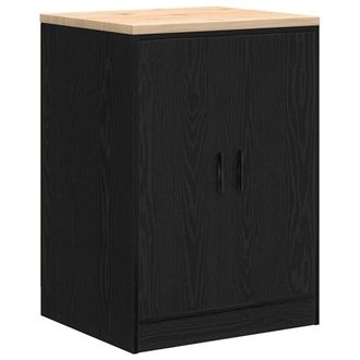 Berkfield Home Garage Storage Cabinet Black 60x51x85 cm Solid Wood Pine | Size: 60 x 51 x 85 cm