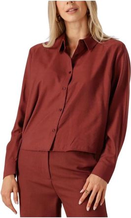 Modstr&ouml;m Overhemden, Dames, Rood, XS, Wol, Rode veelzijdige shirt voor herfst-winter