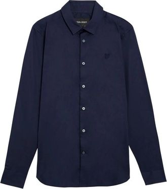Lyle & Scott Blauw Katoenen Overhemd Lange Mouw - Heren - Casual Overhemden - Blauw - XS - Katoen - Overhemden