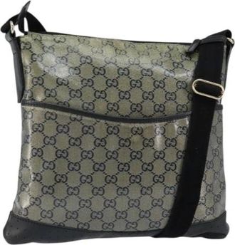 Gucci Pre-owned Cross Body Bags, female, Blue, Size: ONE SIZE Pre-owned Canvas Cross Body Bag