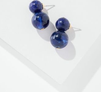 Talbots Lollipop Bead Drop Earrings - Blue/Gold - 001 Talbots
