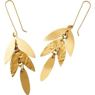 Matr Boomie Chameli Leaf Chandelier Dangle Earrings in Gold at Nordstrom
