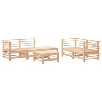 vidaXL Vidaxl - Juego De Muebles De Jard&iacute;n 6 Piezas Madera Maciza De Pino