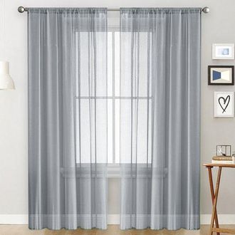 No Brand Dos Persianas/cortinas Transl&uacute;cidas De Nailon De Doble Capa De Color Liso, Cortinas Semitransparentes Opacas, 100 Cm X 130 Cm - Gris