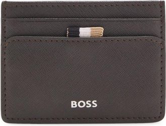 HUGO BOSS Zair Bonded Leather Card Holder in Dark Brown at Nordstrom