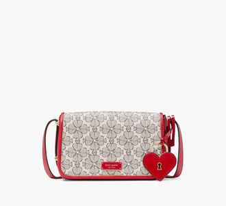 Kate Spade New York Liv Spade Flower Coated Canvas Small Flap Crossbody