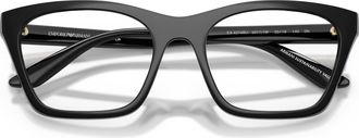 Emporio Armani Rectangular Eyeglasses With Glossy Black Frame