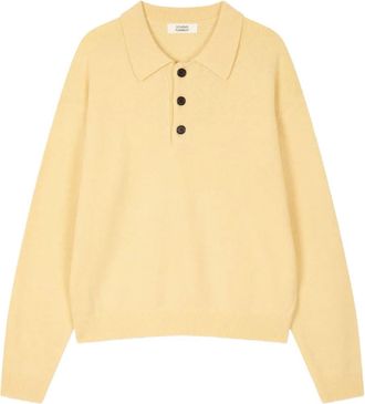 STUDIO TOMBOY fine-knit polo shirt - women - Nylon/Fabric/Wool - OS - Yellow