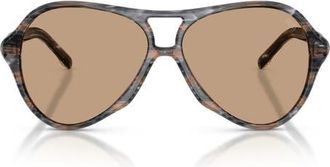 Diesel 57mm Pilot Sunglasses in Striated Grey /Light Brown at Nordstrom