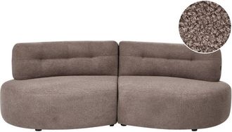 Beliani 3 Seater Sofa Taupe Boucle Upholstery Curved Couch without Armrests Modern Living Room LAERDAL
